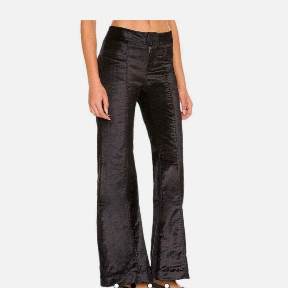 Free People Walk With You Velvet Trousers Black NWOT Size - 4 - Picture 5 of 6